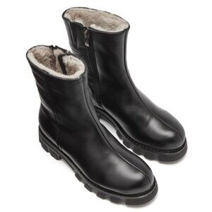 NEW LA CANADIENNE Leather Debby Boots in black for women 1225 15m8